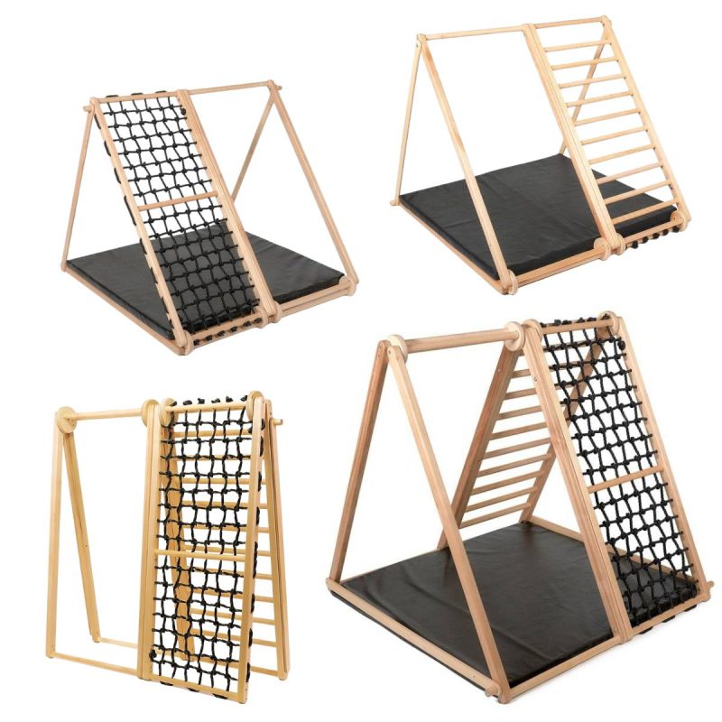 Indoor wooden climbing frames Zebra Black