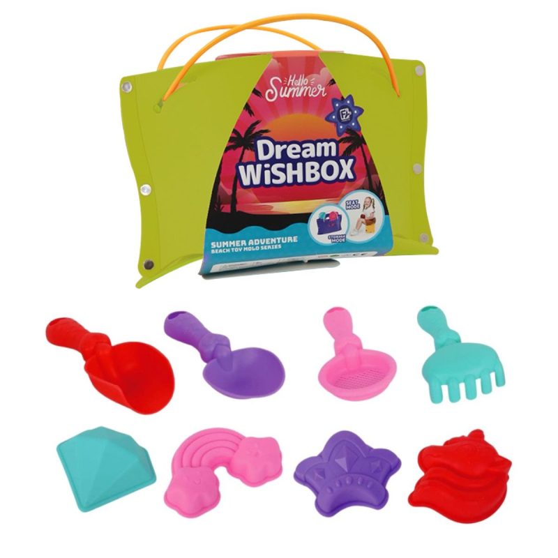 Set of shovels and sand molds Crystals with bag