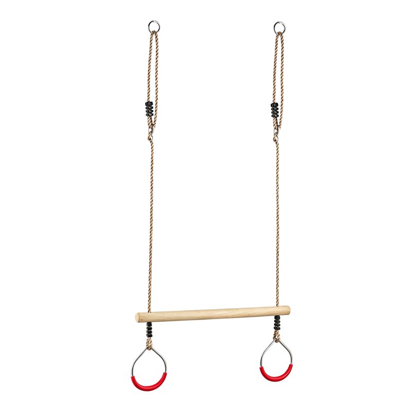 Wooden Trapeze Swing with Round Gymnastic Rings Best