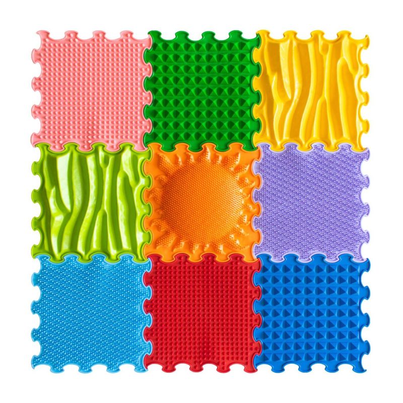 Sensory Mats Set Stimulative Rainbow 9 Pcs.. 30 × 30 cm
