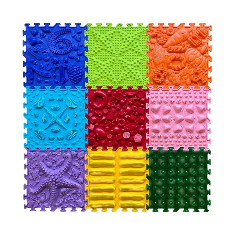 Sensory Mats Set Rainbow 9 Pcs.. 25 × 25 cm